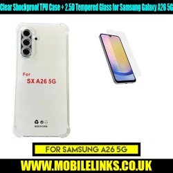 Clear Shockproof TPU Case + 2.5D Tempered Glass for Samsung Galaxy A26 5G